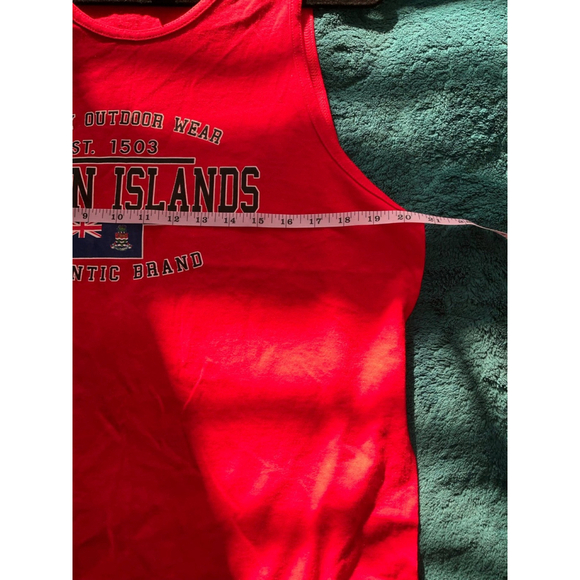 VINTAGE Cayman Islands Red Tank Top Adult Large - Picture 8 of 9